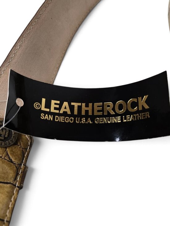 NWT Leatherock Croc Embossed Rhinestone Encrusted Diamond Shaped Buckle 34